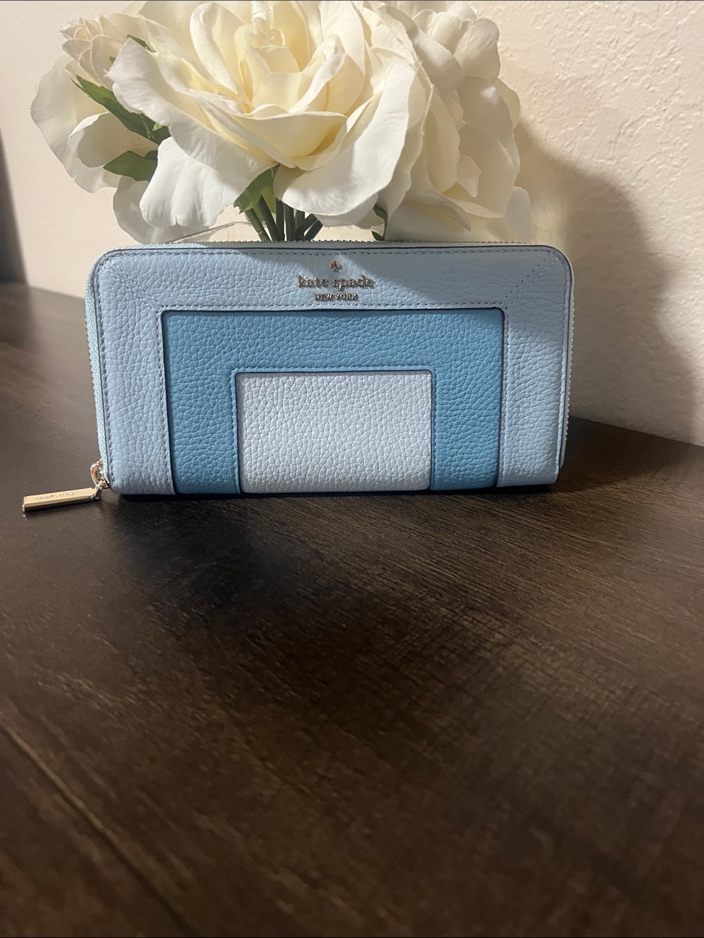kate spade Lena Large Continental Wallet in Blue Colorblock
